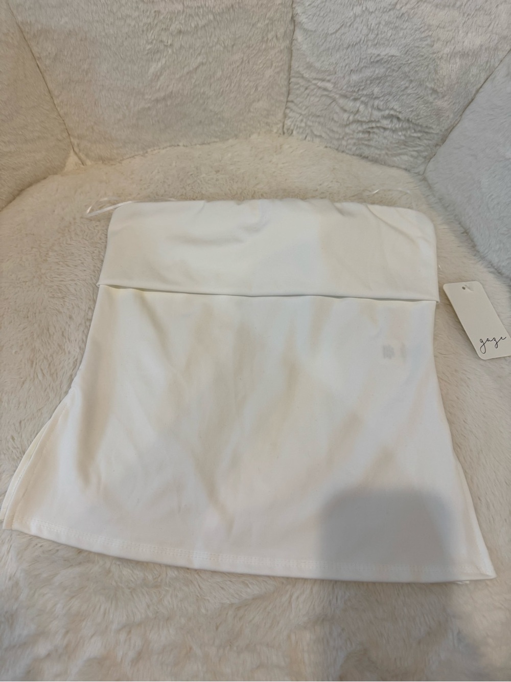 White Strapless Bandeau Top - Picture 1 of 3